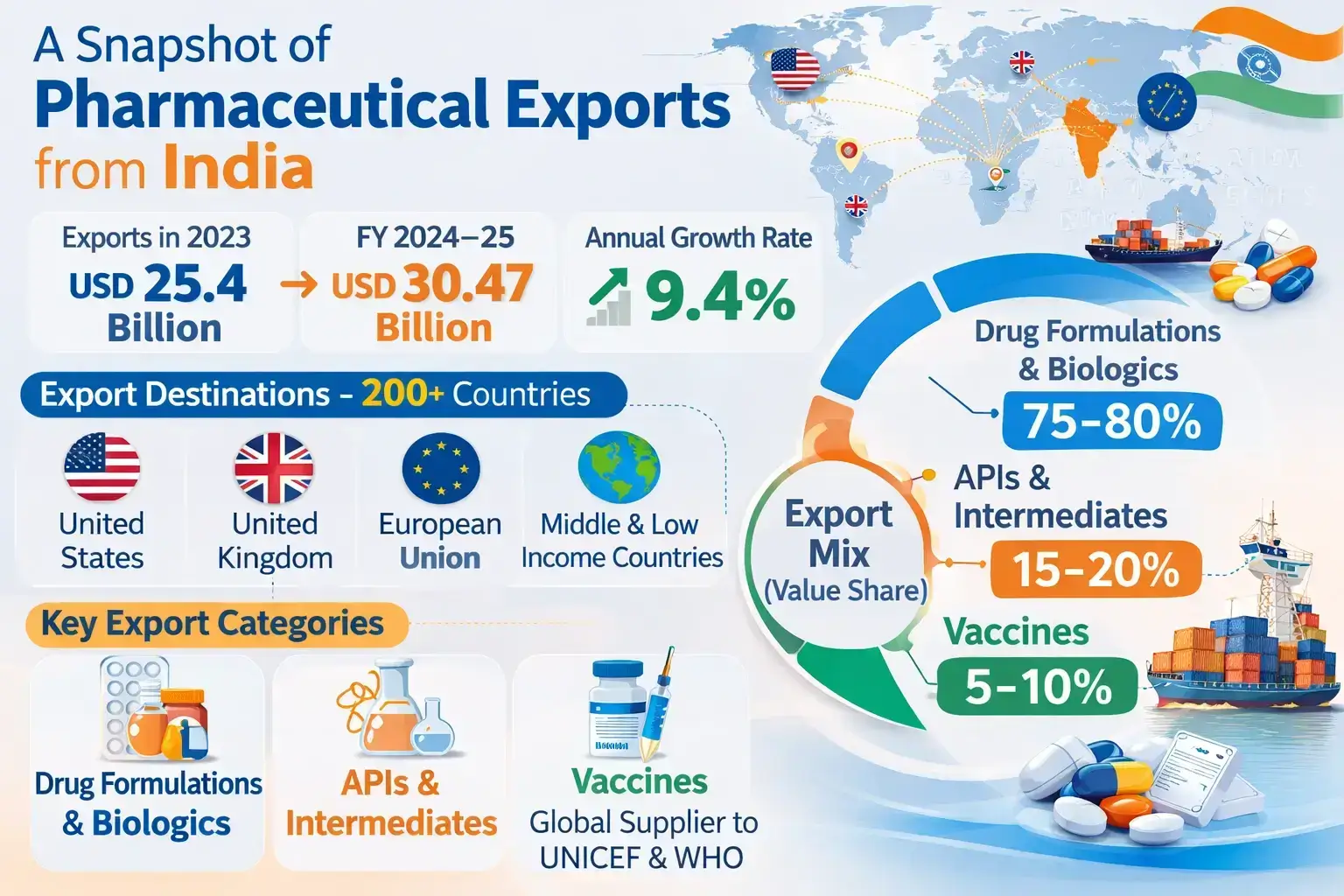 a snapshot of pharmaceutical exports from india