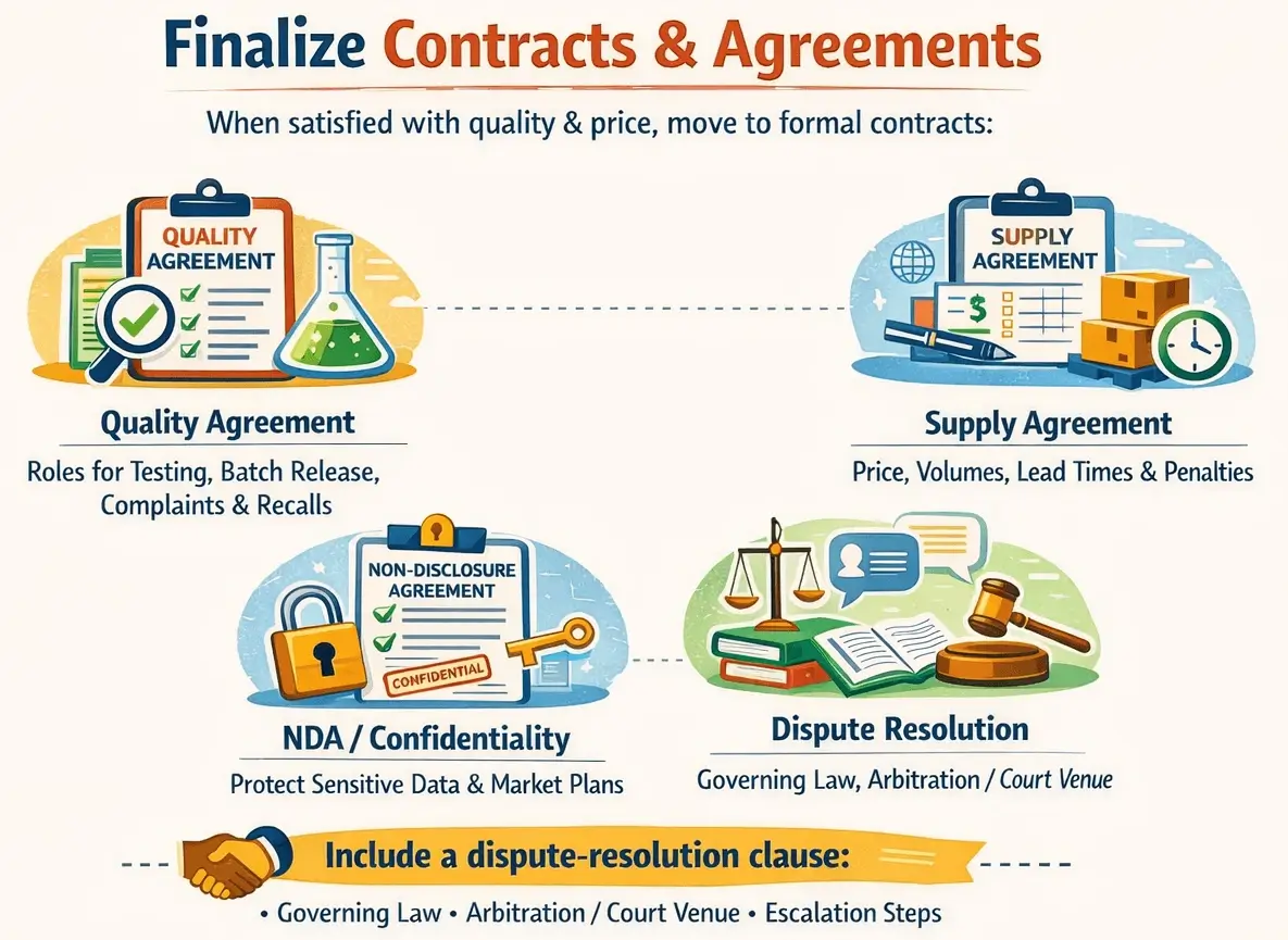 finalize contracts & agreements