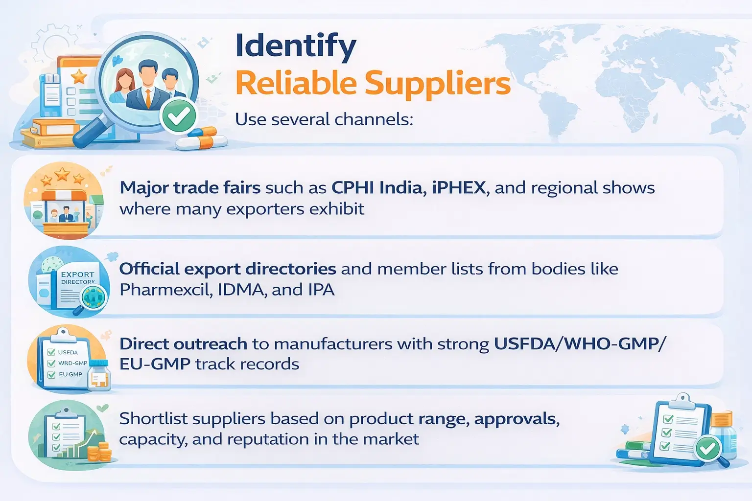 identify reliable suppliers
