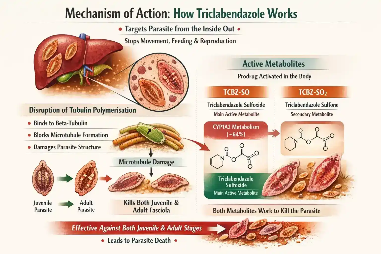 mechanism of action how triclabendazole works