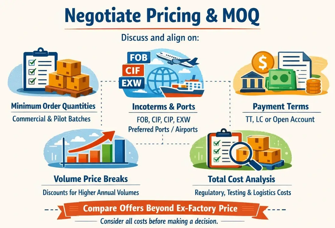 negotiate pricing & moq