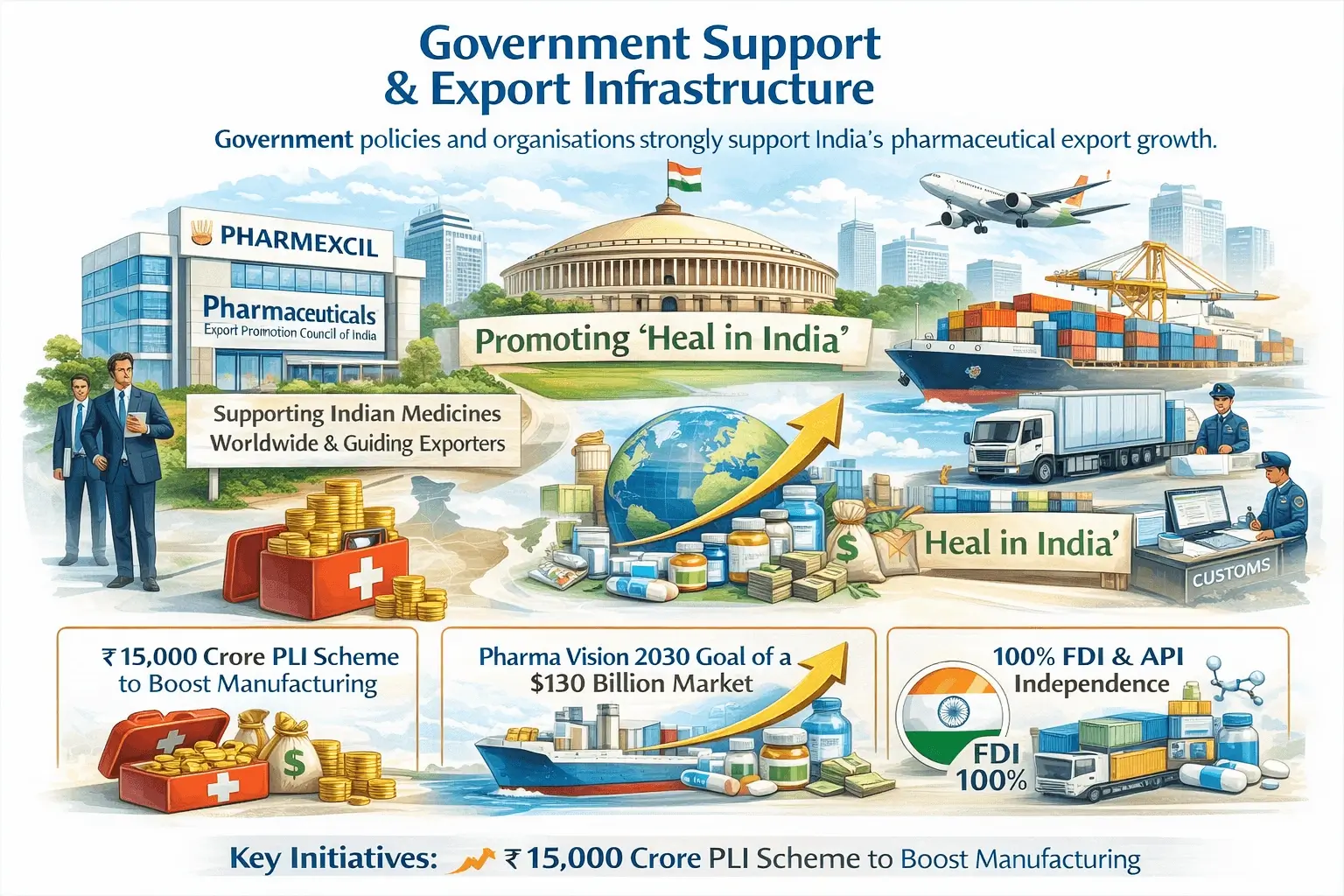 government support and export infrastructure