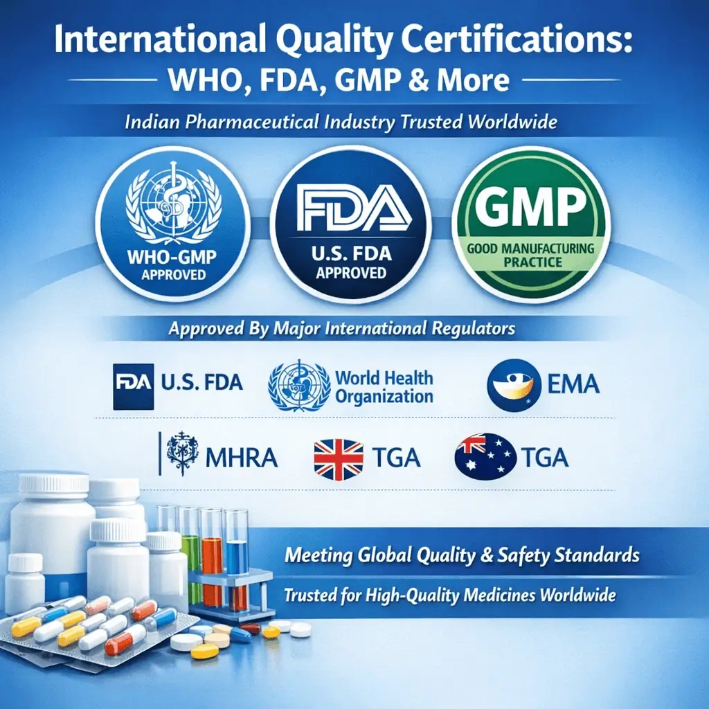 international quality certifications, who, fda, gmp and more
