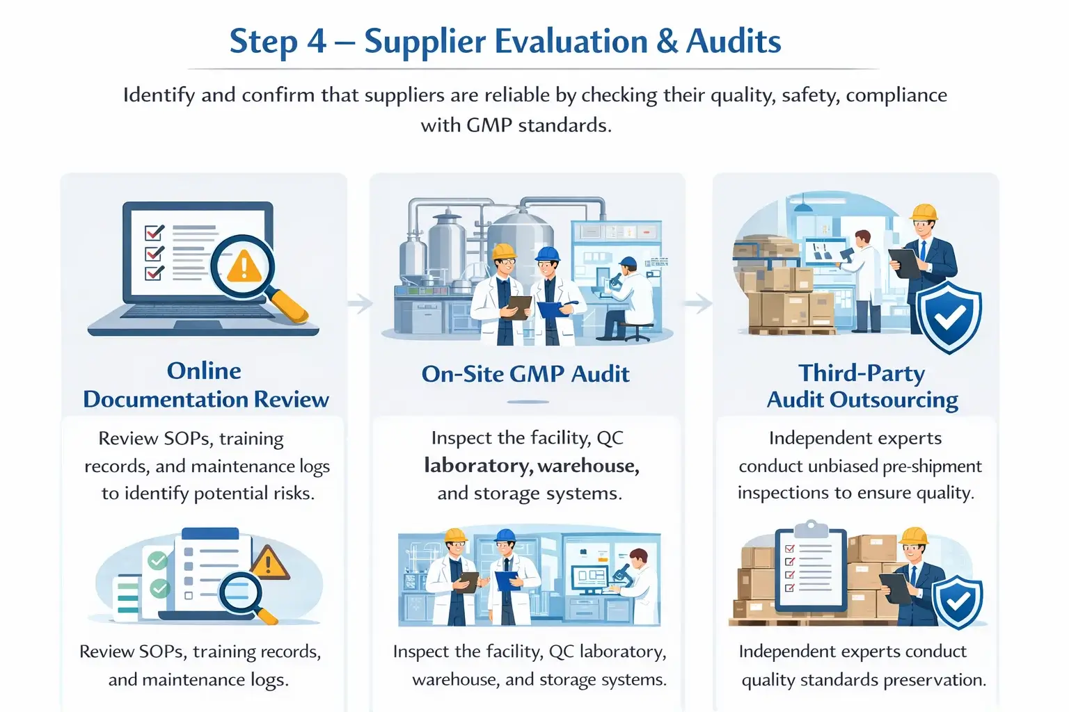 step 4 - supplier evaluation and audits