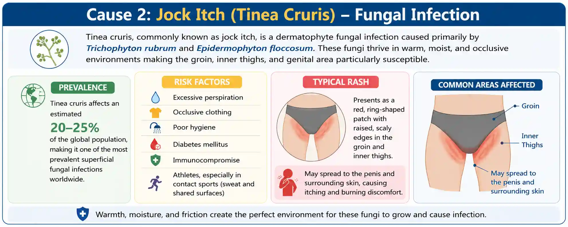 Cause 2 Jock Itch (Tinea Cruris) - Fungal Infection