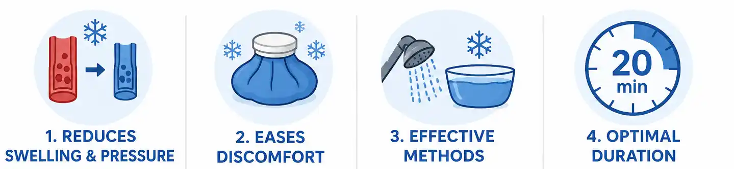 Cold therapy techniques for immediate comfort
