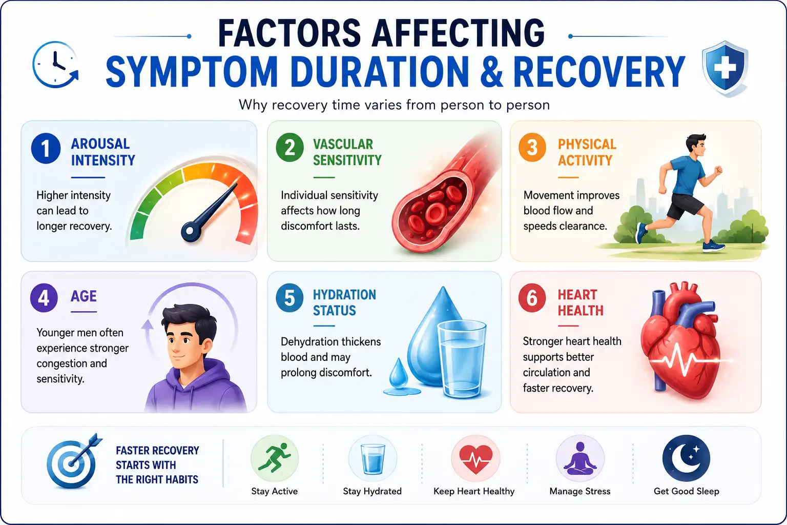 factors affecting symptom duration and recovery